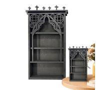 Étagère | Affichage mural en bois pour cristaux et bijoux | Cabinet gothique en pour chambre à coucher, vernis à ongles et pierres | Étagère murale élégante pour objets spirituels et