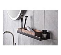 Tablette Alape AS.400.S, L : 400mm, H : 50mm, P : 100mm, sans dÃ©coupes, rectangulaire, 8270000, Coloris: Noir Mat - 8270000980