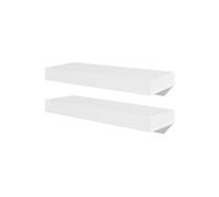 Etagère armoire meuble design 2 murales en mdf blanc pour dvd/livres