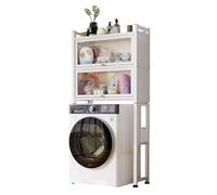 Étagère au-dessus de la Machine à laver avec Portes Pliantes | Support de Rangement Étanche | Étagère de Rangement Polyvalente | Économisez de l'espace avec 3 Niveaux | Pieds réglables en Hauteur