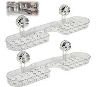 Étagère au-dessus de l'évier - Organiseur à ventouse sans perçage, support de rangement peu encombrant pour salle de bain et cuisine, peut contenir shampooing, savon et serviettes, design antirouille