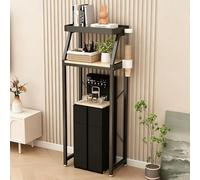 Étagère Au-dessus MiniRéfrigérateur, Étagère Cuisine 4 Niveaux, Support Micro-ondes Autoportant, Organisateur Métal Robuste Pour Station Distributeur D’eau,Bureau, Dortoir(Black,H158*45cm/62*17")