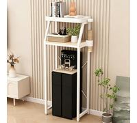 Étagère Au-dessus MiniRéfrigérateur, Étagère Cuisine 4 Niveaux, Support Micro-ondes Autoportant, Organisateur Métal Robuste Pour Station Distributeur D’eau,Bureau, Dortoir(White,H158*50cm/62*20")