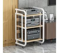 Étagère audio de jeu - Support multimédia AV avec étagères de rangement et roues universelles pour salon, salle de jeux, studio de musique et salle d'enregistrement