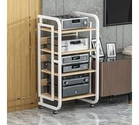 Étagère audio de jeu - Support multimédia AV avec étagères de rangement et roues universelles pour salon, salle de jeux, studio de musique et salle d'enregistrement