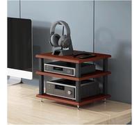 Étagère audio en bois à 2 niveaux HiFi pour équipement stéréo - Étagère audio-vidéo durable pour home cinéma et divertissement