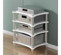 Étagère audio haute fidélité 85 cm - Support d'amplificateur robuste à 4 couches pour maison/bureau - Affichage de grande capacité pour tourne-disque, récepteur stéréo, équipement DJ