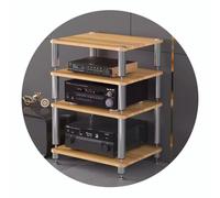 Étagère audio Hi-Fi à 4 niveaux, étagère AV pour platines et composants audio, finition bois, pieds amortisseurs de chocs, 60 x 48 x 80 cm, parfait pour les amateurs de home cinéma et de musique
