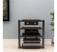 Étagère audio Hi-Fi moderne - Support multimédia AV polyvalent avec console de tourne-disque, rangement de composants stéréo et étagère audiovisuelle pour le divertissement à domicile