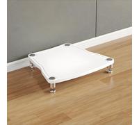 Étagère audio HiFi à 4 couches, support multimédia et armoire de rangement, étagère pour équipement stéréo en MDF avec pieds absorbant les chocs, finition noyer, parfait pour amplificateurs et