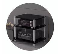 Étagère audio vidéo HiFi pour tourne-disque et composants, support à 2/3/4 étages avec pieds amortisseurs de chocs, parfait pour le stockage et la nisation des appareils audio