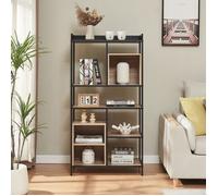 Étagère autoportante Belana 137 x 70 x 33 cm noir / effet chêne