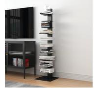 [en.casa] Bibliothèque Autoportante avec 10 Étagères pour CD DVD Livres Meuble de Rangement Polyvalente Design pour Salon Chambre Bureau Acier 150 x 39 x 39 cm Noir Mat