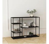en.casa Étagère autoportante design 5 compartiments métal 120 x 35 x 88 cm noir mat