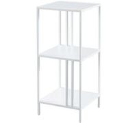 [en.casa] Étagère Autoportante au Design Intemporel Meuble de Rangement Stylée pour Salon Chambre Bureau Acier 80 x 35 x 35 cm Blanc