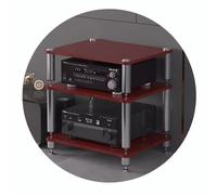 Étagère AV HiFi avec pieds absorbant les chocs - Rack audio vidéo multi-niveaux pour tourne-disque et composants