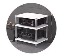 Étagère AV - Support multimédia à 3 niveaux, étagère de rangement multifonction en MDF pour amplificateurs, platines, Sky Box et centres de divertissement à domicile