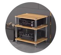 Étagère AV - Support multimédia à 3 niveaux, étagère de rangement multifonction en MDF pour amplificateurs, platines, Sky Box et centres de divertissement à domicile
