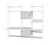 Étagère avec 2 armoires et plateau média WxHxD 180x200x47cm