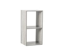 Etagère sur pied Pegane etagere avec 2 cases en panneaux de particules coloris Gris - Longueur 34.4 x Profondeur 32 x Hauteur 67 cm --