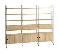 Étagère avec 3 cabinets et porte-revues 242x200x30cm WxHxD 242x200x30cm