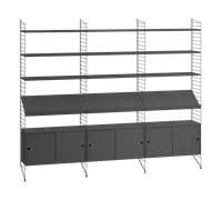 Étagère avec 3 cabinets et porte-revues 242x200x30cm WxHxD 242x200x30cm