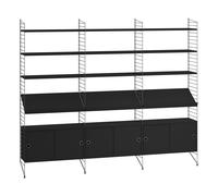 Étagère avec 3 cabinets et porte-revues 242x200x30cm WxHxD 242x200x30cm