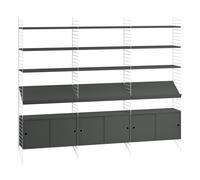Étagère avec 3 cabinets et porte-revues 242x200x30cm WxHxD 242x200x30cm