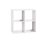 PEGANE Étagère avec 4 Cases en Panneaux de Particules Coloris Blanc - Longueur 67 x Profondeur 32 x Hauteur 67 cm
