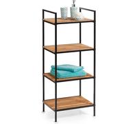 Étagère avec 4 étagères, bamboo/métal, noir