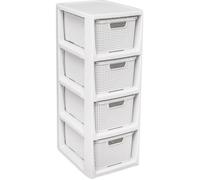 Etagère avec 4 paniers BranQ blanc antique