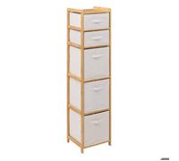Étagère avec 5 paniers ""Tidy box"" en bambou marron