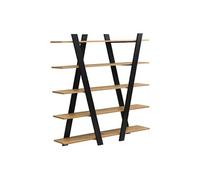 Etagère avec 5 tablettes - Naturel et Noir - TUZLA