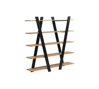Etagère avec 5 tablettes - Naturel et Noir - TUZLA