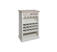 Atmosphera - Etagère avec range bouteilles en bois Aleria - L. 73 x H. 115 cm - Blanc - Aleria Blanc G