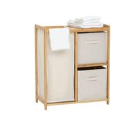 Etagère Bambou avec panier à linge et paniers de rangement