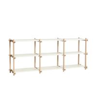 Étagère Basse HAY Woody Shelving 2.0, Blanc Amande/acier
