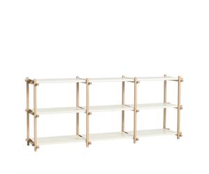 Étagère Basse HAY Woody Shelving 2.0, Blanc Amande/acier