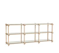 Étagère Basse HAY Woody Shelving 2.0, Blanc Amande/verre