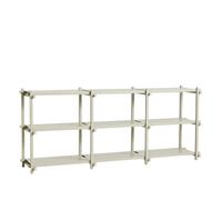 Étagère Basse HAY Woody Shelving 2.0 Gris fumé/Acier