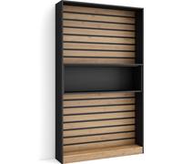 Étagère Bibliothèque, 110x25x186cm, Salon, Salon, Bureau, Chêne et noir