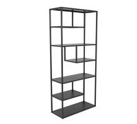 Etagère Bibliothèque 6 Niveaux "Staal" 190cm Noir
