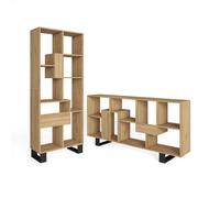 Étagère Bibliothèque, 67x31x174cm, Design industriel, Chêne, RF4112