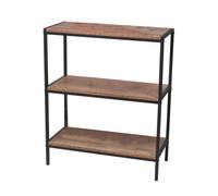 Etagère bibliothèque à 3 niveaux en bois et métal ""Riverside"" - Marron/noir - H 76 x L 60 x P 30 cm