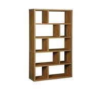 sweeek - Etagère bibliothèque asymétrique 5 Niveaux 10 Compartiments. casiers. Effet Bois de manguier. L 111.2 x P 39 x H 190cm