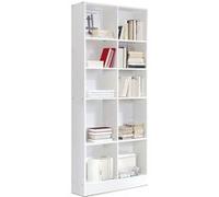 Etagère, bibliothèque avec 10 tablettes coloris blanc - longueur 82 x profondeur 33 x hauteur 186 cm - PEGANE - Blanc G