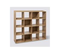 Etagère, bibliothèque avec 16 cases en bois coloris naturel - Longueur 135,5 x Profondeur 32 x Hauteur 135,5 cm