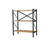 Etagère, bibliothèque avec 3 étagères coloris chêne cambrian, noir - longueur 66 x profondeur 34 x hauteur 85 cm - -
