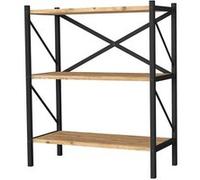 Etagère, bibliothèque avec 3 étagères coloris chêne cambrian, noir - longueur 66 x profondeur 34 x hauteur 85 cm - -