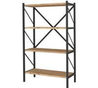 Etagère, bibliothèque avec 4 étagères coloris chêne cambrian, noir - longueur 66 x profondeur 34 x hauteur 121 cm - -